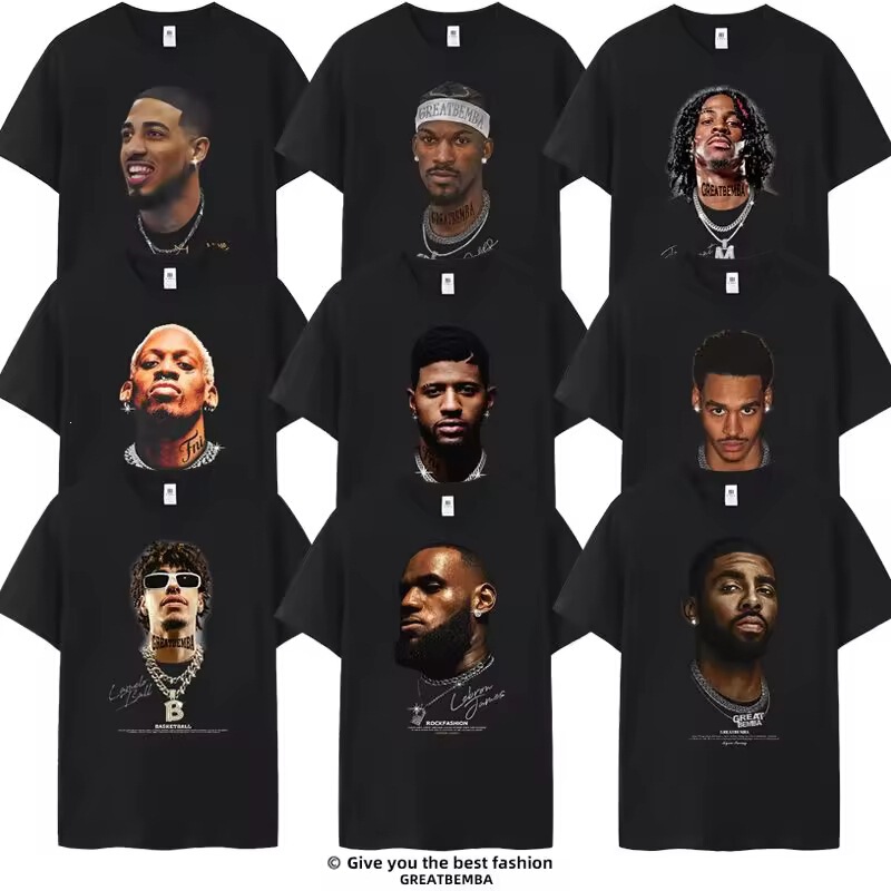 [Cross-border European size] Basketball George Owen Rodman Avatar short-sleeve cotton t-shirt, USA