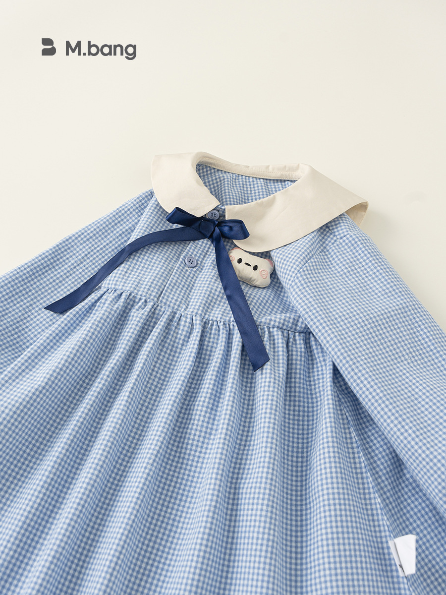 Vestido de niña youbao vestido de bebé de primavera y otoño niña pastoral vestido de princesa coreano vestido de cuello de bebé de niña image 5