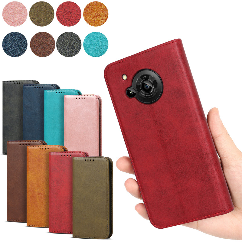 Mobile Phone Case for Sharp AQUOS R8 AQUOS R7 Protective Case for r6 Drop-resistant Protective Flip Cover Leather Case with Calf Pattern