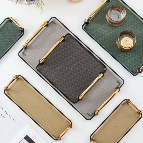 Tray rectangular plastic fruit plate cake snack plate tea cup water cup water tableware household commercial storage tray