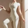 White, with short sleeve