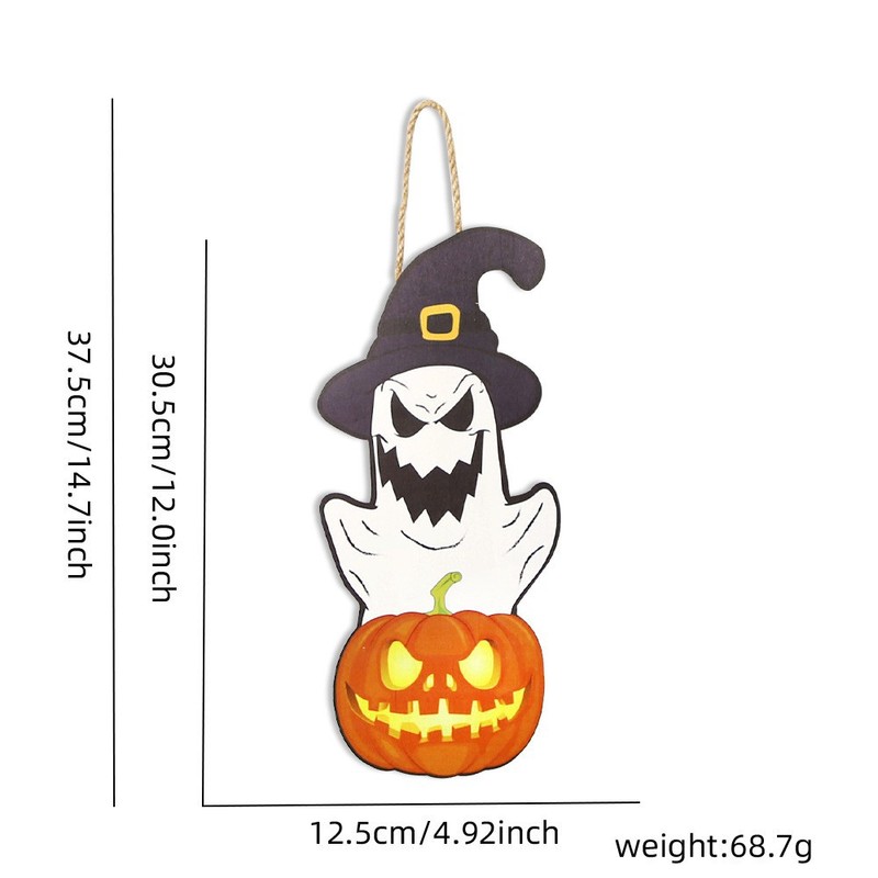 クロスボーダー新しいハロウィン木製吊り下げ飾りゴーストスカルパーティードアサイン吊り下げ装飾品|undefined