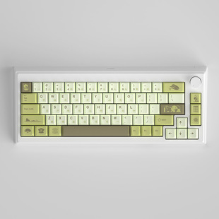 Tea Keycap Fresh Green Original Factory Height Pbt Material Five-Sided Sublimation Adaptation Mechanical Keyboard