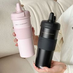 时尚简约不锈钢双饮保温杯情侣便携咖啡杯精品真空杯礼品杯子批发