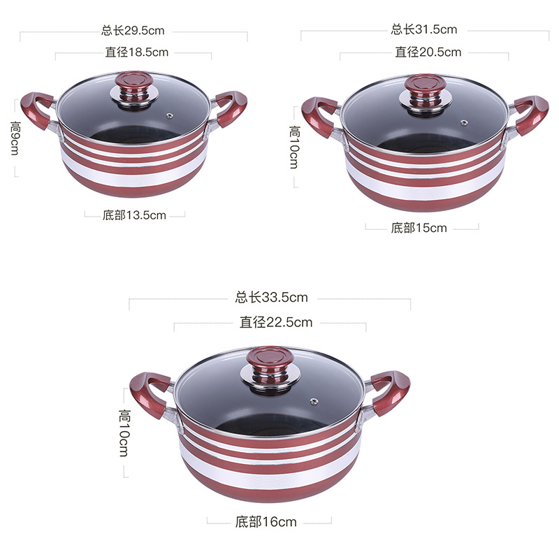 Tres piezas de set de paneles caseros pan antiadherente regalo de reunión anual al por mayor multifuncional estofado pan caja de regalo