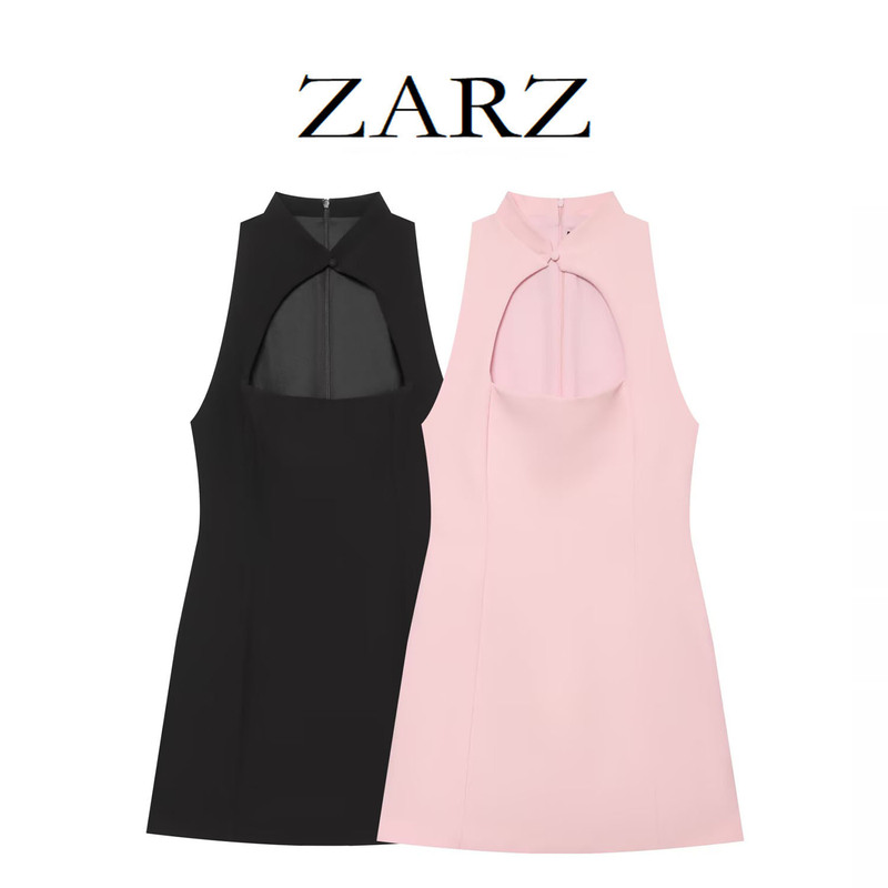 ZARZ Custom-made European and American style new women's fashion sleeveless mandarin collar slit dress 3152232