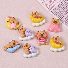 卡通呼噜睡觉卡皮奶油胶diy手工发夹冰箱贴材料树脂配件配饰批发