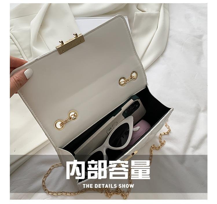 Kleine Quadratische Tasche Im Koreanischen Stil Lässig Schlosskette Messenger display picture 2