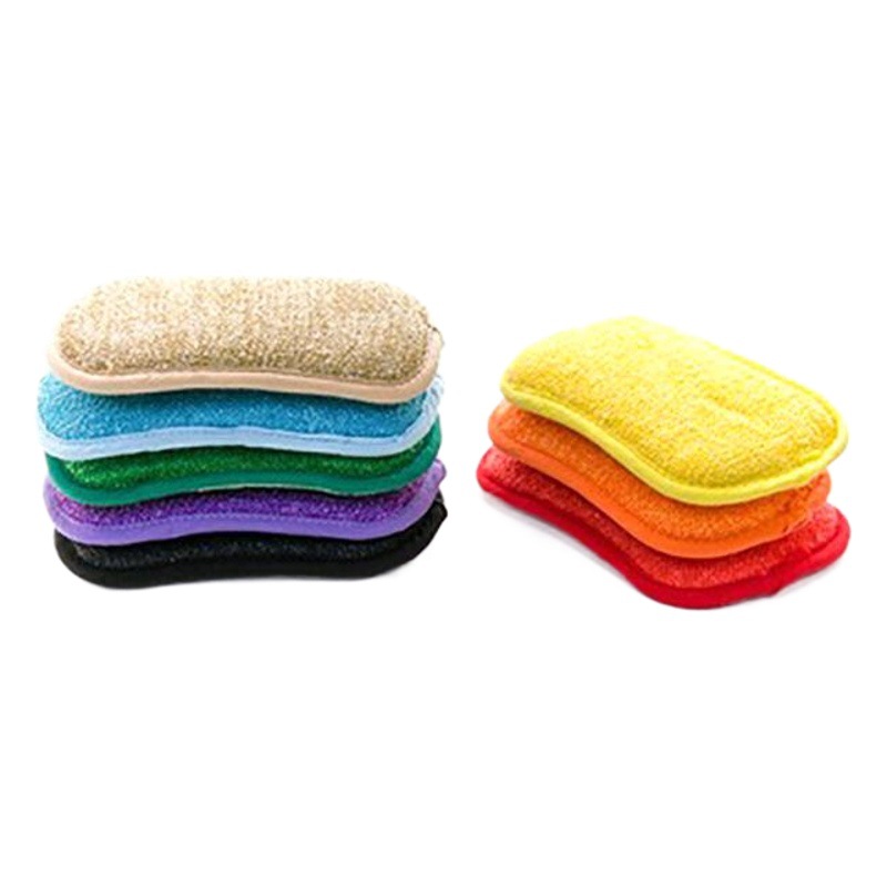 Esponja para lavar platos de microfibra, toallitas de cocina de doble cara, toallitas de cocina absorbentes, cepillo de platos, olla, toallita de esponja, toallita mágica