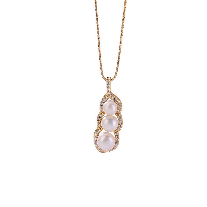Mặt dây chuyền bạc S925 đính ngọc trai nước ngọt tự nhiên dạng pod — Các kiểu bạc (bao gồm chuỗi)