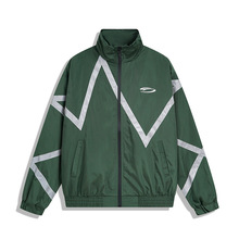 欧美街头风休闲外套男宽松嘻哈拼接反光条个性棒球衫ins潮牌夹克