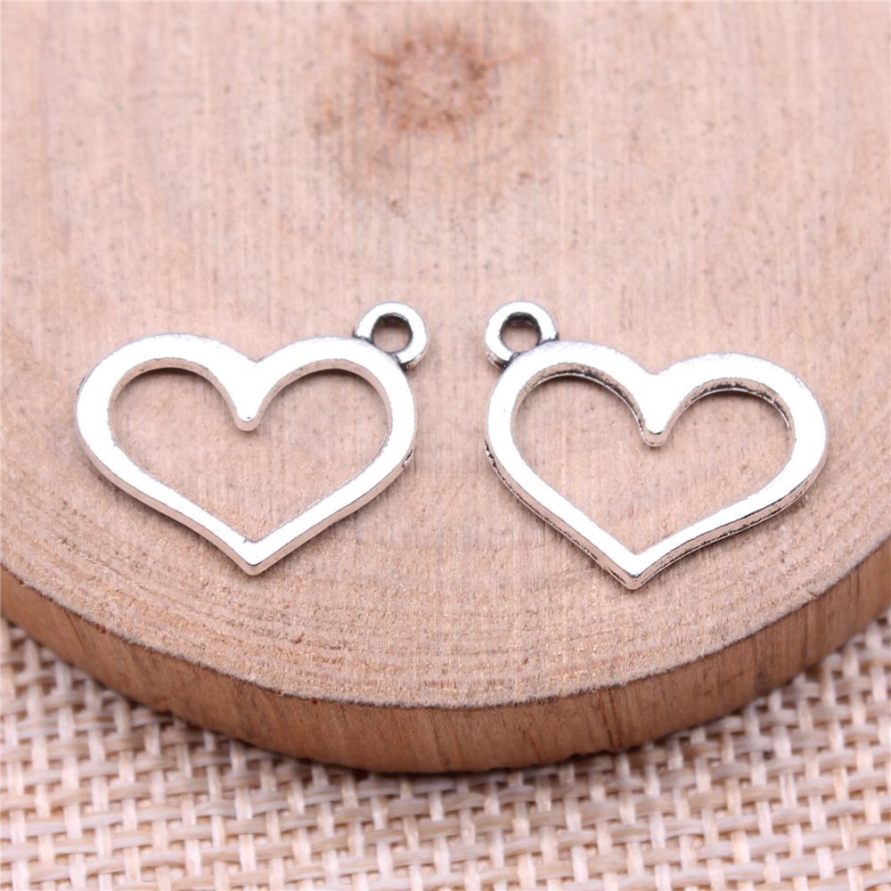 1g Weight 1 Piece Alloy Heart Shape Pendant