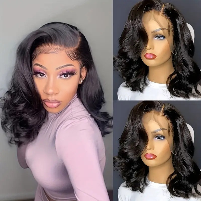 Medium Length Wavy Wig Popular Lace Synthetic Hair Extensions Suitable For Various Occasions And Settings._voghion.com