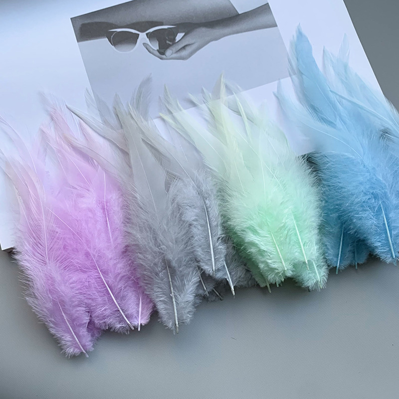 Feather Decoration Pointed Feather Colorfulful Chicken Feather Large White Tip Decoration Cat Stick Crafts Handmade DIY Dream Catcher Material Feather Decoration Pointed Feather Colorfulful Chicken Feather Large White Tip Decoration Cat Stick Crafts Handmade DIY Dream Catcher Material