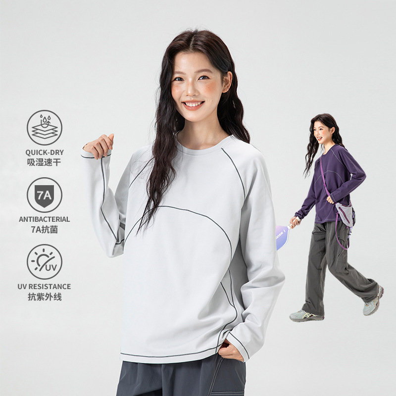 IZEXX潮牌户外防晒吸湿速干运动长袖T恤男女款抗菌防螨虫健身上衣|undefined