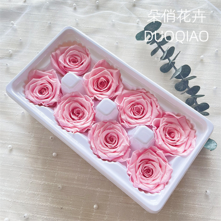 High-Quality Grade A Everlasting Rose Bouquet 4-5cm Handmade DIY Decor Glass Dome Dry Flower Material Kit