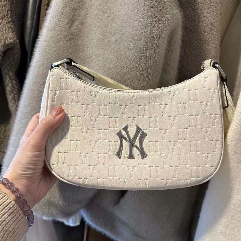Korean Mlb Underarm Bag 2026 New Model Handbag Ny Embossed Versatile Fashion Casual Bag Crossbody Shoulder Bag for Women