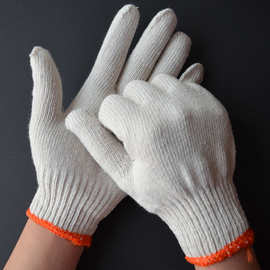棉纱手套500克 山里人纱线手套 工地劳保防护手套批发 1斤手套