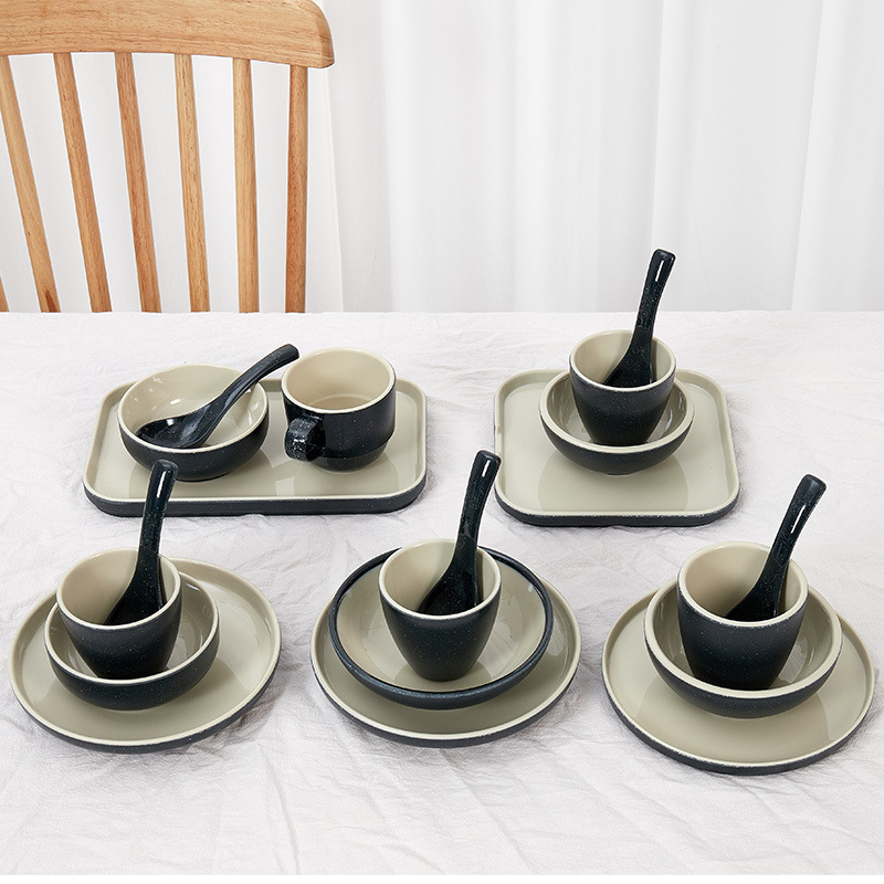 Melamine Tableware Four-Piece Set Hotel Tableware Hot Pot Restaurant Set Restaurant Bowls Chopsticks Plates Dishes