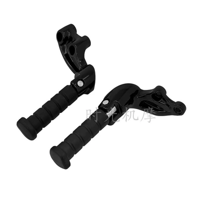 Suitable for Indian Scout Qingcaval bobber Modified Rear Pedal Assembly Passenger Pedal Rest Pedal (Motorcycle pedals) - bright-black