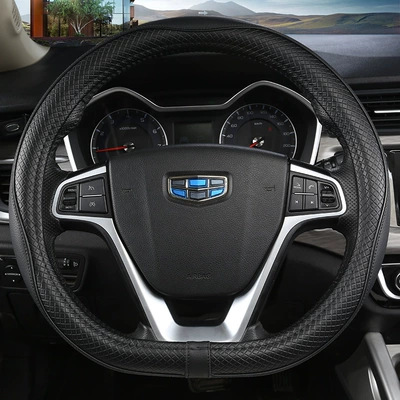Cover, Various Artificial Leather, Steering wheel cover - 040-d-shape-classic-black-38cm