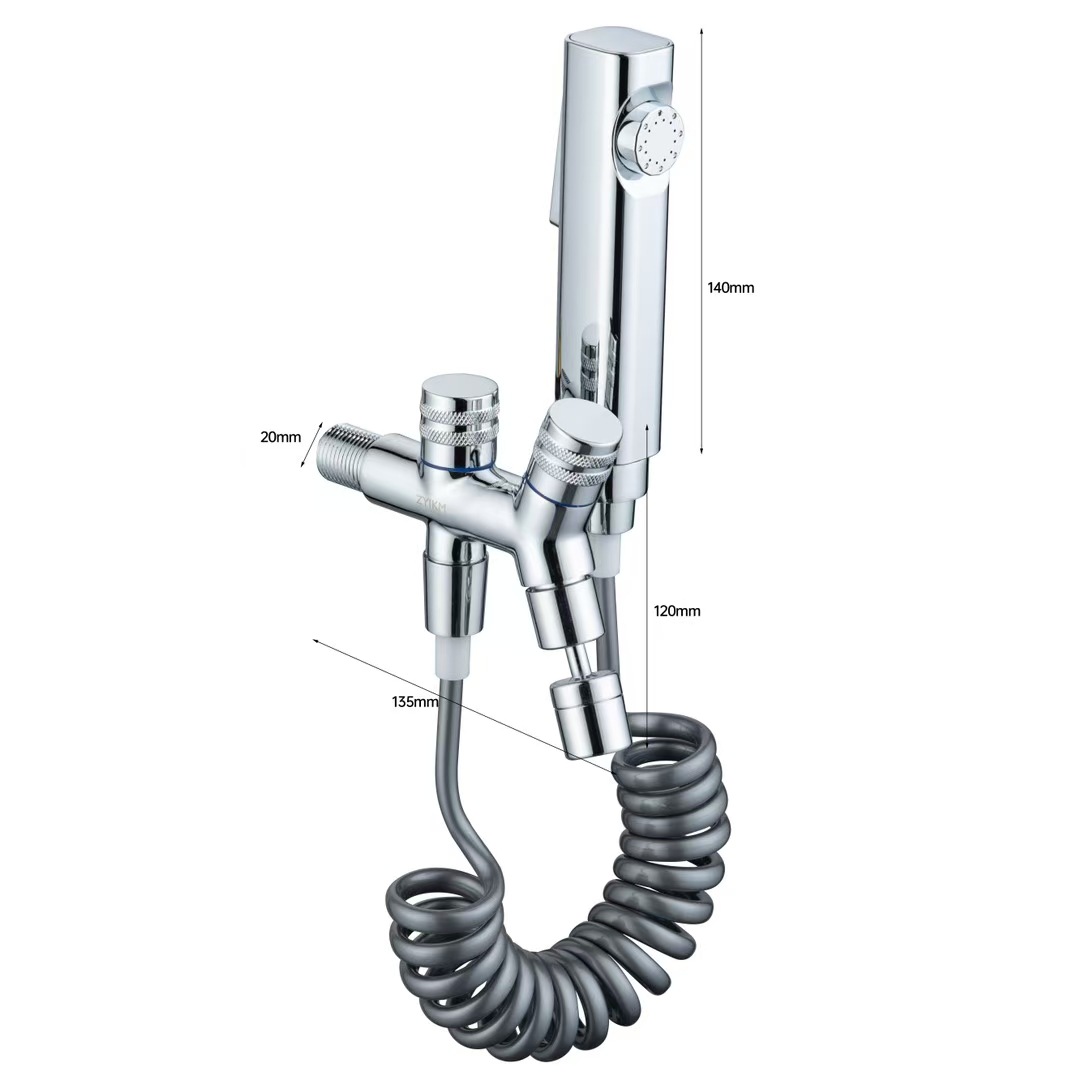 Grifo de la piscina de la fregona de cobre grifo frío individual con PISTOLA DE PULVERIZACIÓN balcón multifuncional alargado fregona de cuello abierta montada en la pared image 12
