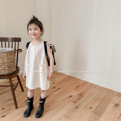 Korean children's clothing summer 2024 new style girls Korean summer polka dot dress skirt 123203
