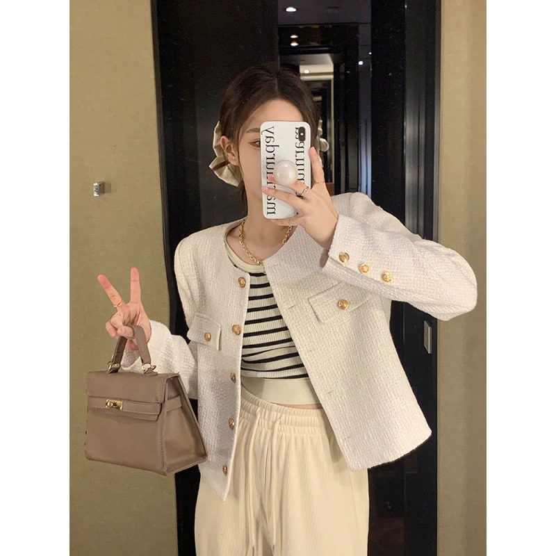 Теплая зимняя короткая куртка, стиль Chanel, коллекция 2022 года, высокий класс