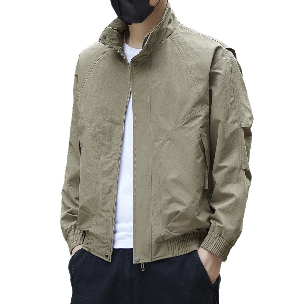 Transfronterizo simple chaqueta casual hombre chaqueta de moda hombre primavera y otoño nuevo estilo al aire libre chaqueta de asalto hombre tamaño grande