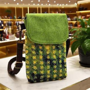 Fashion Fashion bag ripped 07 3-layer denim large screen crossbody mobile phone bag men's and women's Denim mobile phone bag storage bag