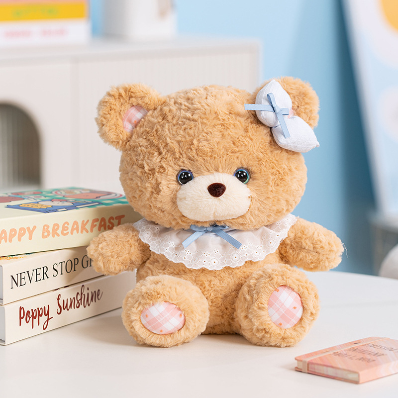 新しいクマパフシリーズぬいぐるみクリエイティブスカーフピンクウサギ人形友人の誕生日飾りギフトとして|undefined