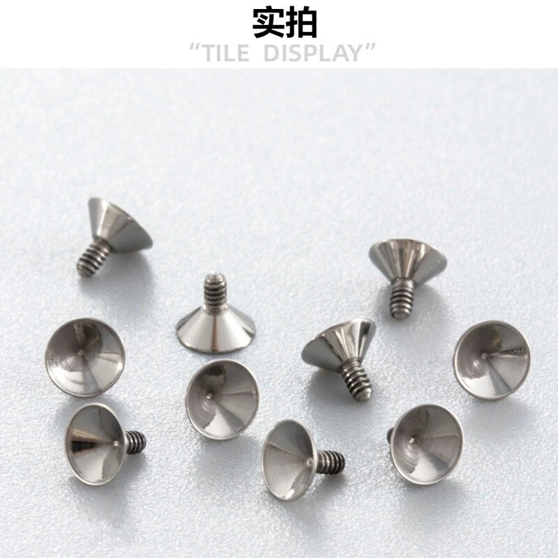 Pointed labret stud close-up product detail