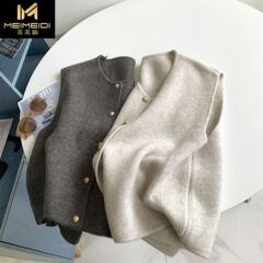 温柔系单排扣金扣子气质百搭针织马甲背心女秋冬叠穿内搭坎肩上衣