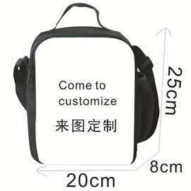 跨境新品印花自定义图片餐袋卡通学生户外一件来图野餐包冰袋保温
