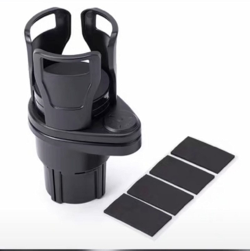 Qìchē Car Cup Holder 2-in-1 Expander Multifunctional Rotating Bracket (Car cup holder/beverage holder) - black
