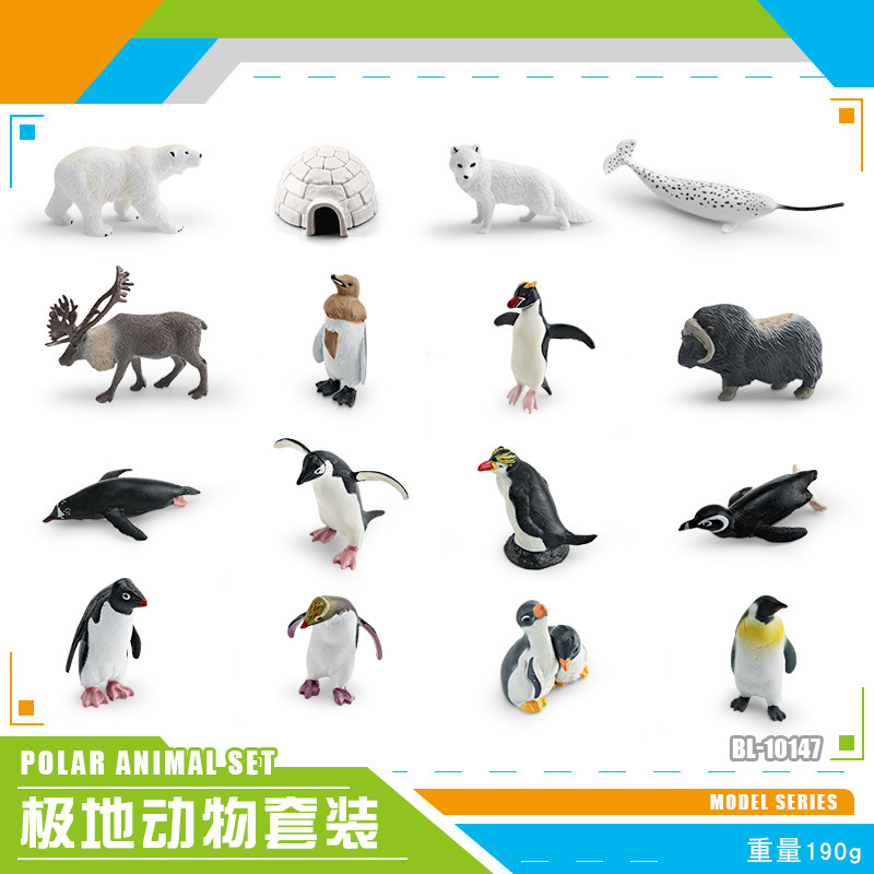 Exportación transfronteriza simulación modelo de animales polares mini animales de invierno ártico beluga morsa cognición educación temprana decoración
