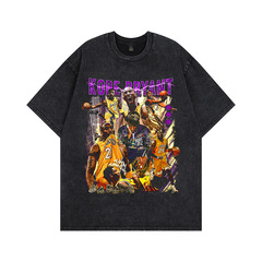 TKPA歐美高街印花洗水做舊短袖T恤男式復古vintage重磅半袖tee恤