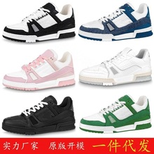 莆田驴家轻奢L小众潮牌V真皮春秋男鞋休闲运动百搭女鞋板鞋小红书