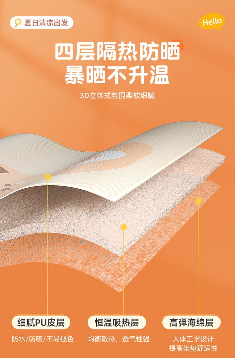 New Electric Car Seat Cover, Summer Waterproof and Sun Protection, Universal for All Seasons, Yadi Emma Battery Car Seat Cushion Cover, Heat Insulation