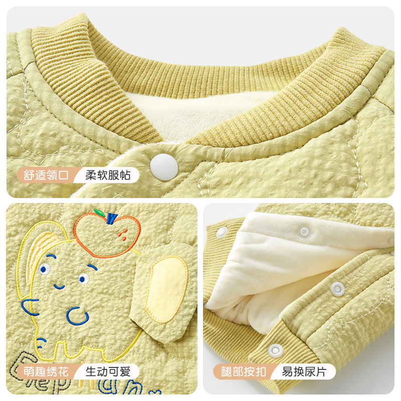 Mono de bebé Otoño e Invierno ropa de recién nacido hombres y mujeres forrado de lana engrosada caliente acolchado mameluco bebé ropa de invierno