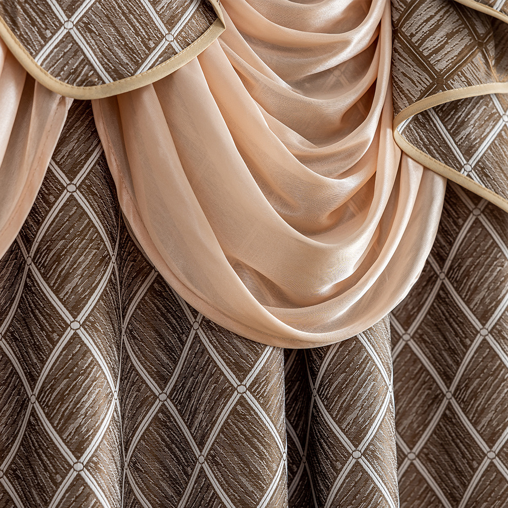 Keqiao transfronterizo venta caliente 280gsm cortina jacquard amazon cortina de sombreante cortina sala de estar dormitorio curtais