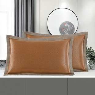 Summer Mat Pillowcase Ice Silk Pillowcase Single Student Summer Ice Rattan Pillowcase Adult Pair for Home Use