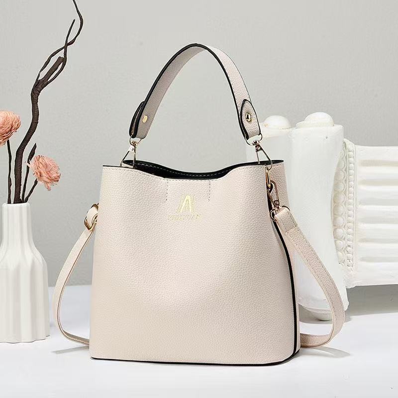 Small Bucket Bag, Genuine Leather, Pebbled Pattern, Zippered Opening, Urban Simple Vertical Square Shoulder Bag, Crossbody Bag for Women Small Bucket Bag, Genuine Leather, Pebbled Pattern, Zippered Opening, Urban Simple Vertical Square Shoulder Bag, Crossbody Bag for Women