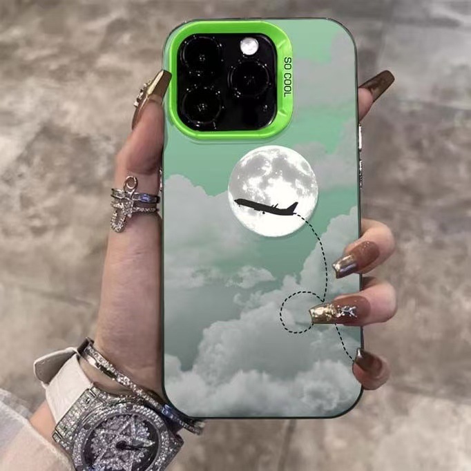 Nuevo avión lunar para iPhone 16 funda para teléfono móvil Apple 15promax/14 anti-caída 13pro12 Europa y América