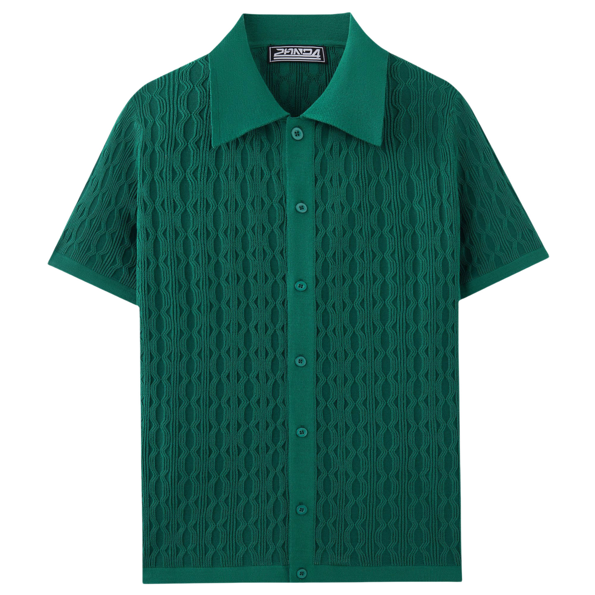 Cross-Border Men's Clothing Men's Casual Knitwear Tops Short-Sleeved Cuban Collar Cool Silk Knitted Polo Shirt Sy0084