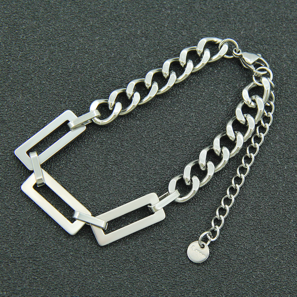 1 Piece Simple Style Solid Color Titanium Steel Polishing Unisex Bracelets