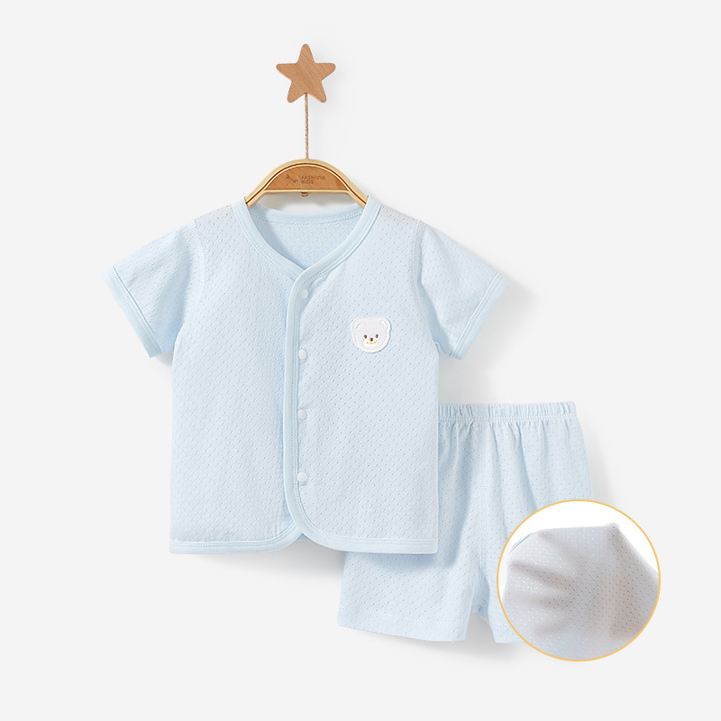 Conjunto de verano para bebés recién nacidos, ropa de verano de manga corta para niños y niñas, conjunto fino de dos piezas, ropa de bebé image 9