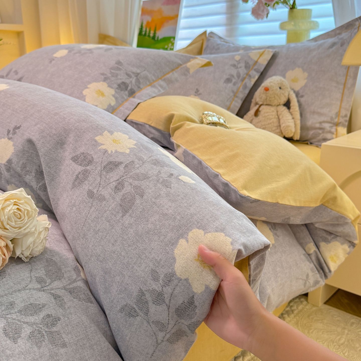 2025 otoño y invierno nuevo algodón grueso molienda cama de tres piezas de sábanas de algodón cubierta cama de tres piezas de ropa de cama