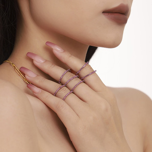 ���� 1.5mm�����M���ʯ��ָС����H����PVD�18K���С�ο췵