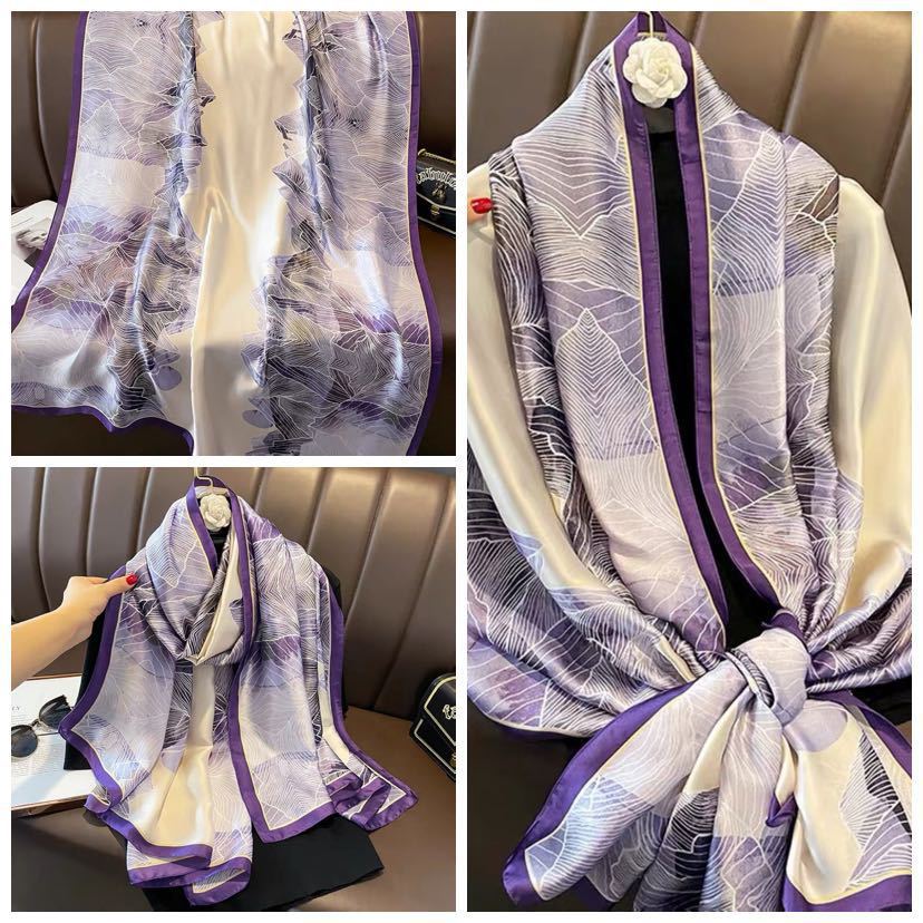 Verano nuevo estilo bufanda de seda de alta gama damas todo fósforo seda de morera bufanda de moda gran marca imitación seda protector solar chal exterior